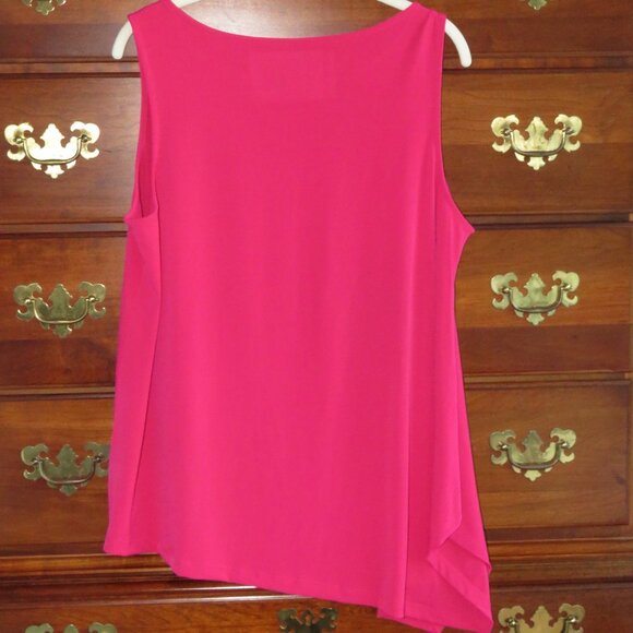 NEW Susan Graver Essential Sleeveless Hi/Lo Liquid Knit Tank XXS Passion Pink - Picture 3 of 14